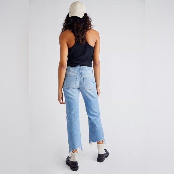 Free People Maggie Mid Rise Straight Leg Jeans - Picture 15 of 16